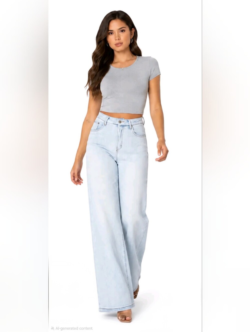 Canana High-Rise Baggy Wide Leg Jeans in Light Blue Wash Size 25 - Picture 15 of 15